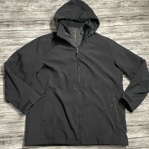Adult XL Weatherproof Black Hooded Zip Front Jacket Good Condition Small Spot